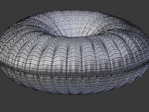 round velvet pillow 3D Model