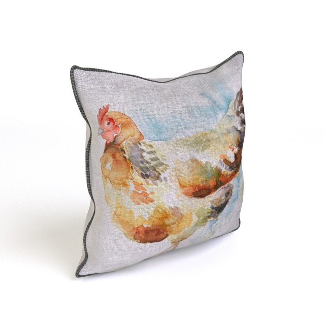voyage cushion - chicken piped pillow 3D Model .c4d .max .obj .3ds .fbx .stl .blend 