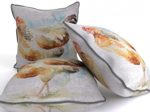 voyage cushion - chicken piped pillow 3D Model