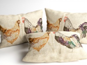 voyage cushion - chickens solid pillow Modello 3D