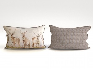 voyage cushion - deers piped pillow Model 3D
