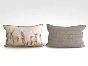 voyage cushion - deers piped pillow 3D Model