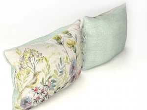 voyage cushion - morning chorus piped pillow 3D Model
