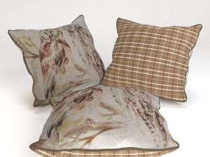 voyage cushion - owls piped pillow 3D 모델
