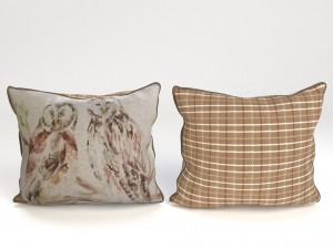 voyage cushion - owls piped pillow 3D 모델