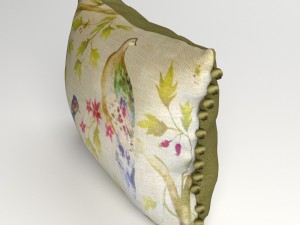 voyage cushion - peacocks pom pom pillow 3D Model