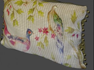 voyage cushion - peacocks pom pom pillow 3D Model