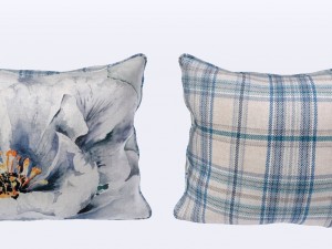 voyage cushion - peony blue piped pillow Modelo 3D