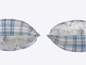 voyage cushion - peony blue piped pillow 3D Model