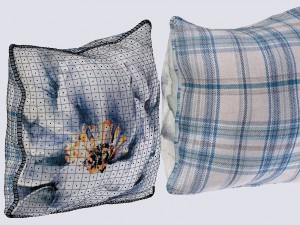 voyage cushion - peony blue piped pillow Modelo 3D