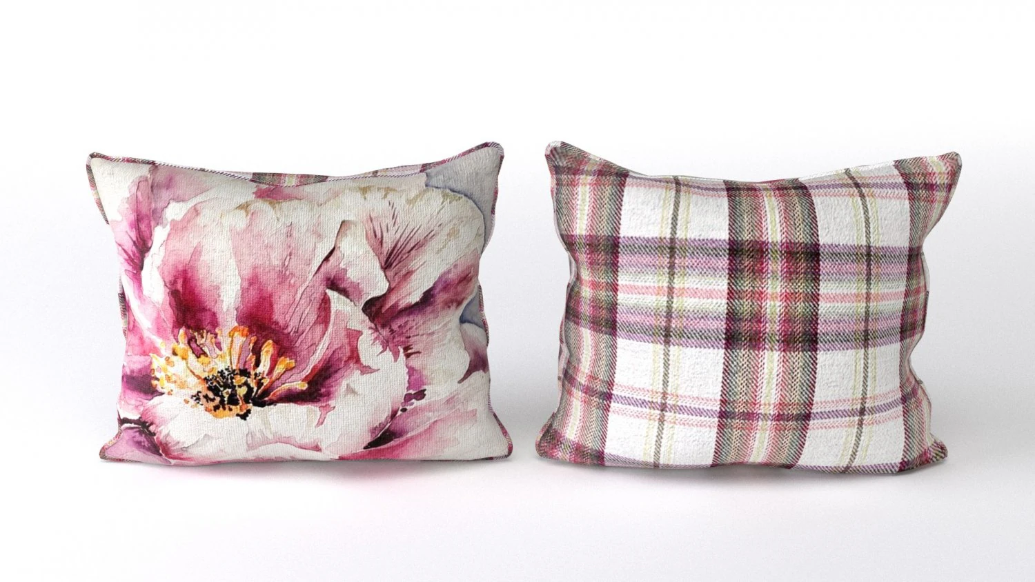 voyage cushion - peony pink piped pillow 3D Model .c4d .max .obj .3ds .fbx .stl .blend