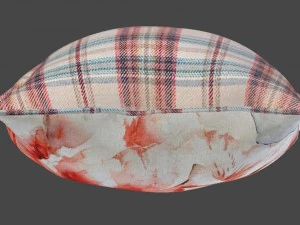 voyage cushion - peony red piped pillow 3D Model