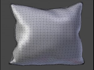 voyage cushion - peony red piped pillow Modello 3D