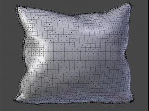 voyage cushion - peony red piped pillow 3D Model