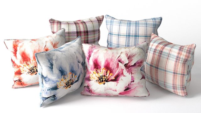 voyage pillow set -piped pillow set 3D Модель .c4d .max .obj .3ds .fbx .stl .blend 