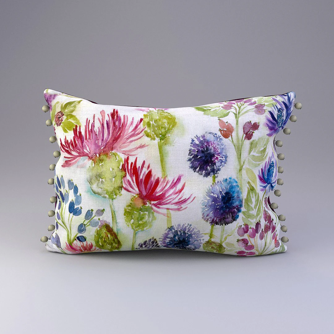 voyage cushion - thistles pom pom pillow 3D Model .c4d .max .obj .3ds .fbx .stl .blend 