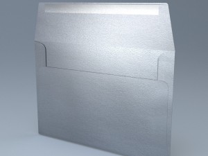 envelope -silver metal 3D-Modell
