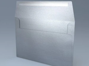envelope -silver metal 3D Model