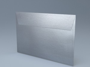 envelope -silver metal 3D-Modell