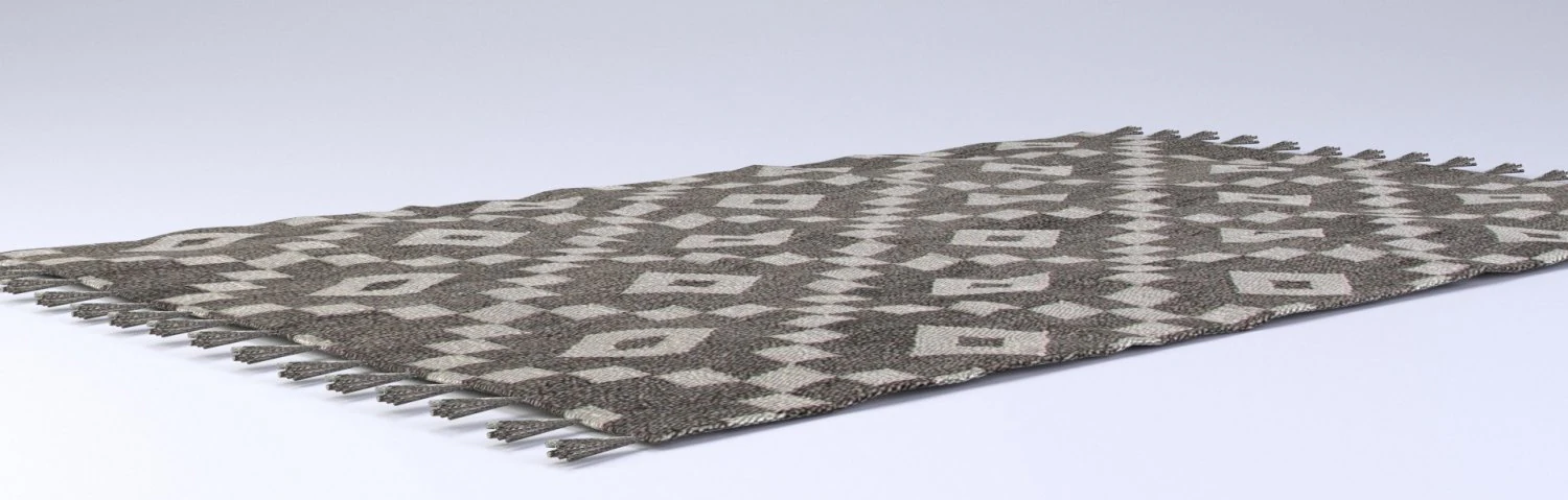 rug with fringe 3D Model .c4d .max .obj .3ds .fbx .stl .blend 