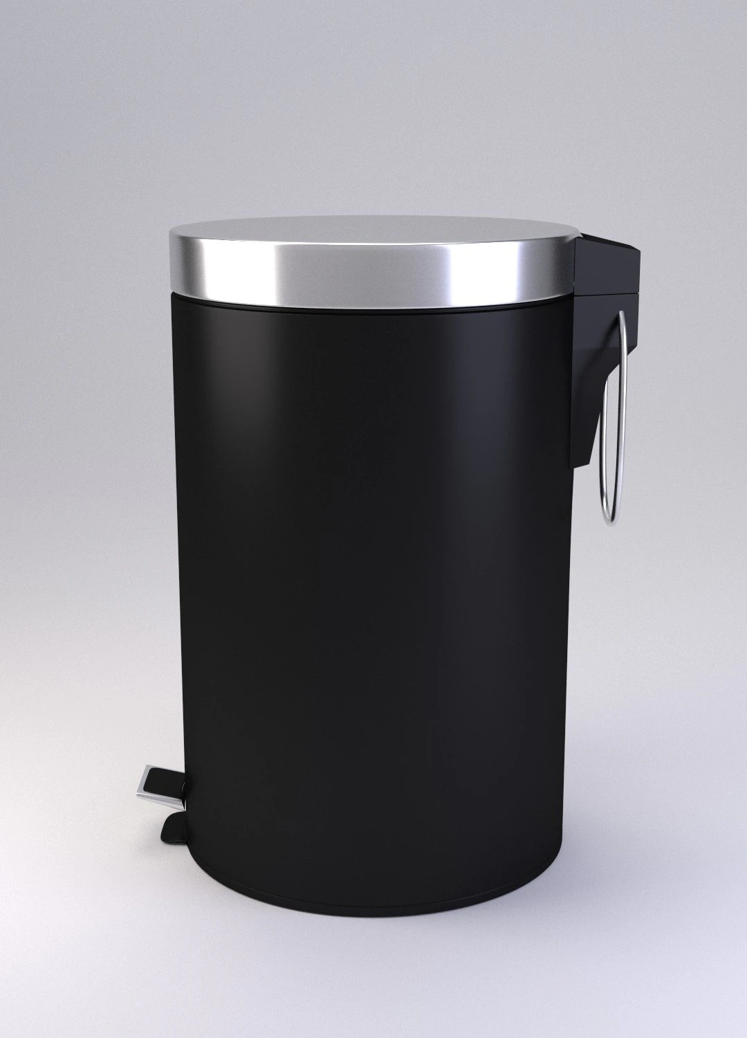 black pedal bin 3D Model .c4d .max .obj .3ds .fbx .stl .blend 