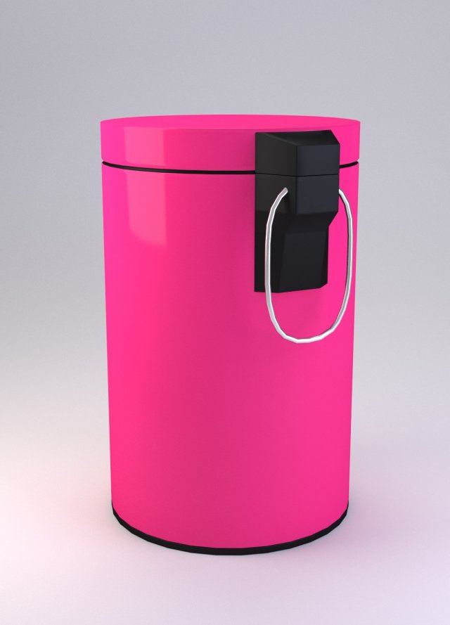 pink pedal bin 3D Model .c4d .max .obj .3ds .fbx .stl .blend 