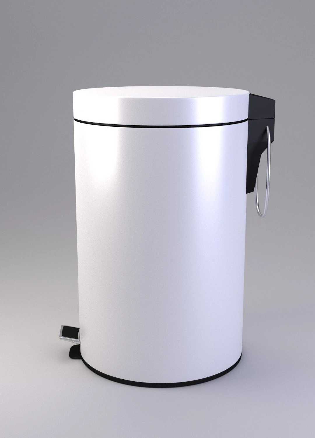 white pedal bin 3D Model .c4d .max .obj .3ds .fbx .stl .blend 