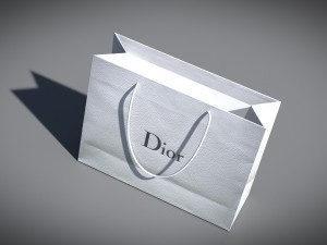 designer shopping bag - dior 3D मॉडल