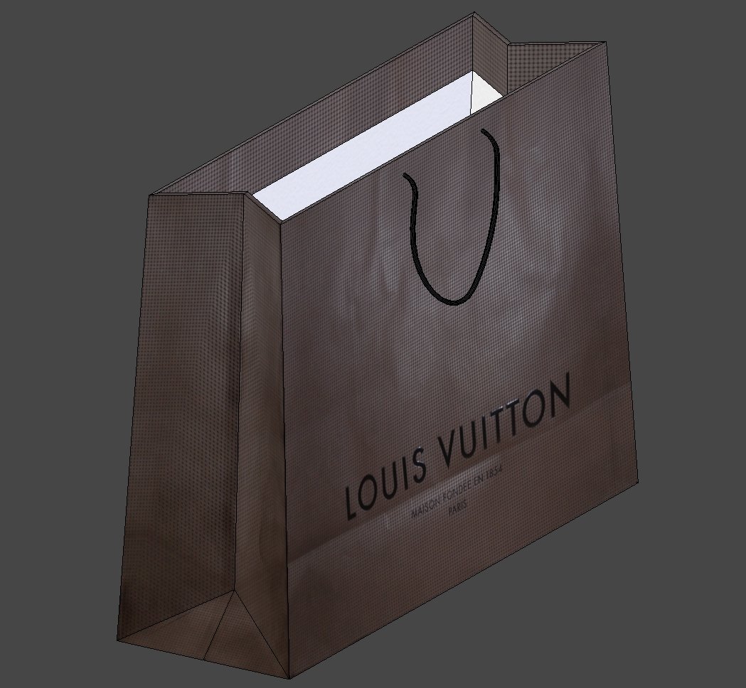 designer shopping bag - louis vuitton 3D Model in Household Items