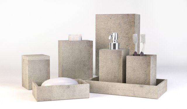 bathroom set 3D Model .c4d .max .obj .3ds .fbx .stl .blend 