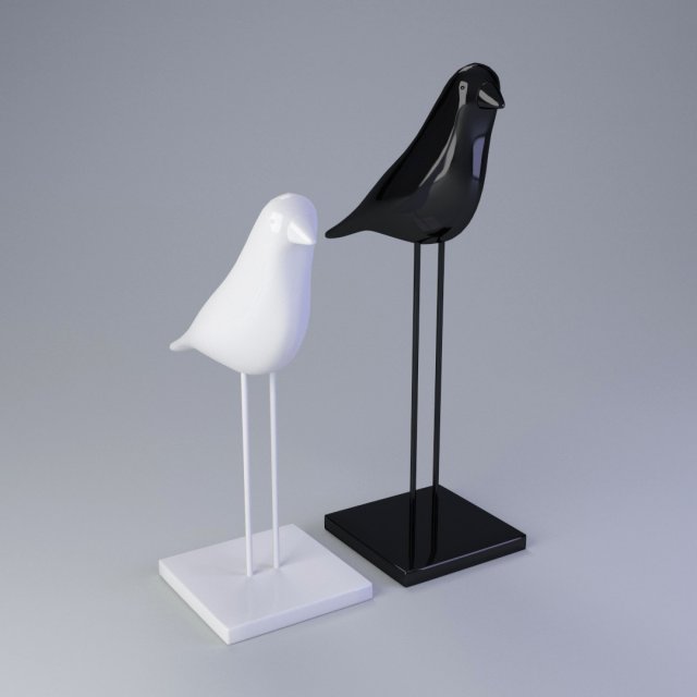 birds figurine 3D 模型 .c4d .max .obj .3ds .fbx .stl .blend 