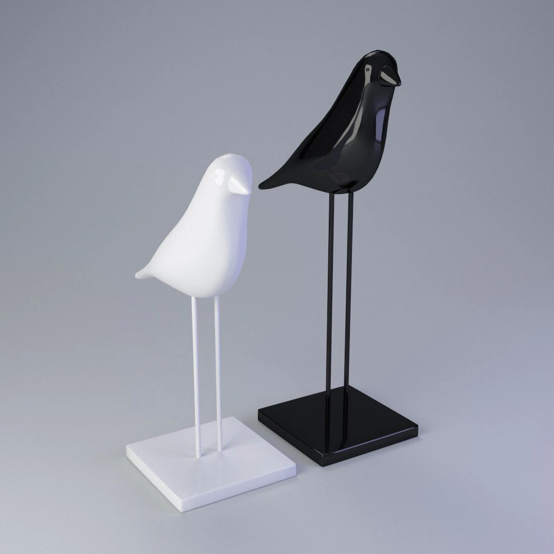 birds figurine 3D Model .c4d .max .obj .3ds .fbx .stl .blend