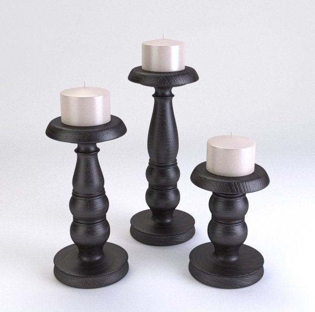 candle holder 3D Model .c4d .max .obj .3ds .fbx .stl .blend 