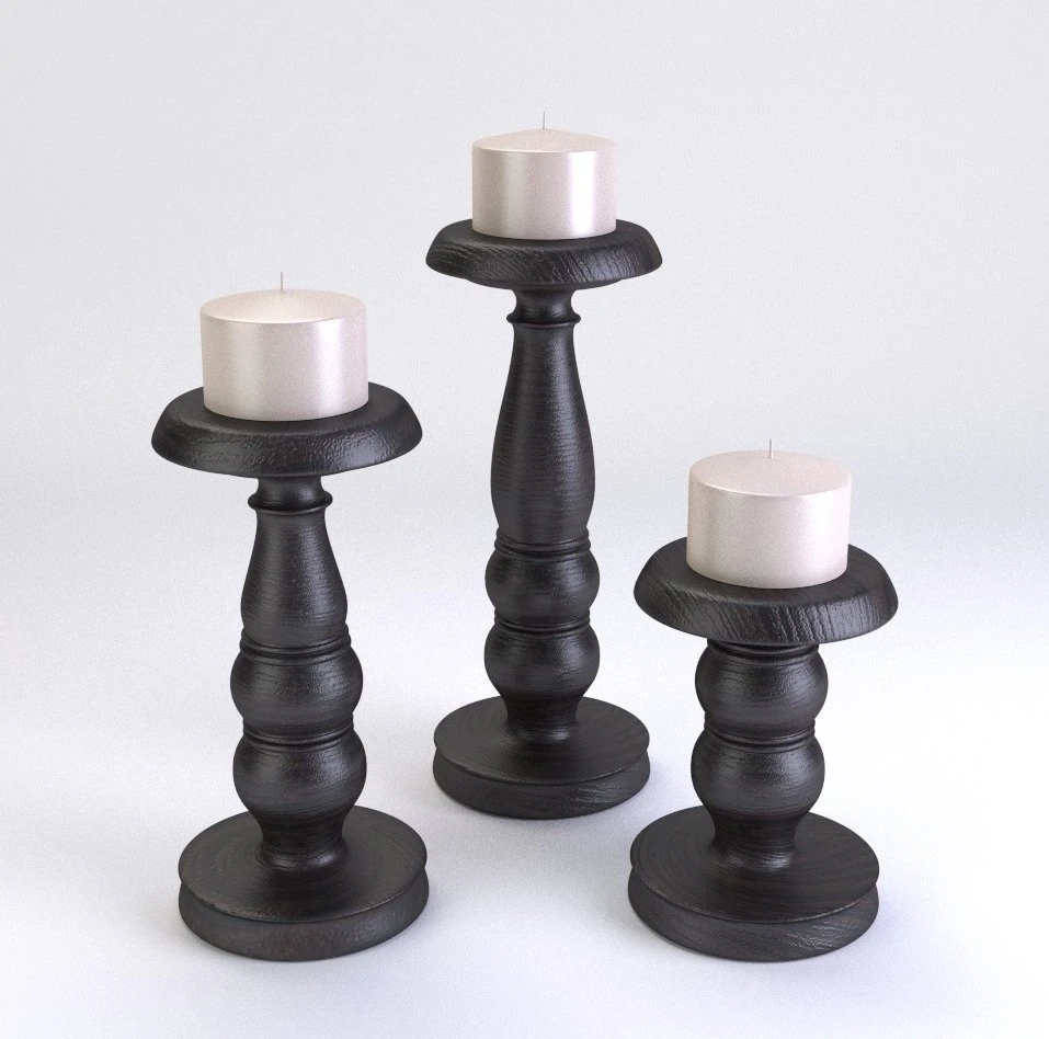 candle holder 3D Model .c4d .max .obj .3ds .fbx .stl .blend 