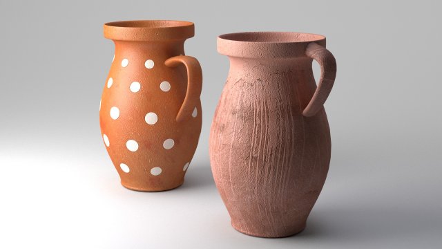clay jugs Model 3D .c4d .max .obj .3ds .fbx .stl .blend 