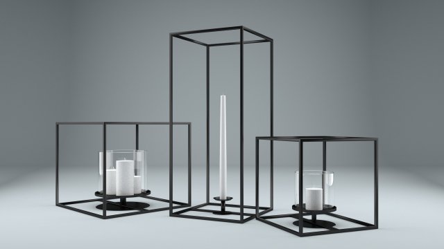 cube candle holder set Modelo 3D .c4d .max .obj .3ds .fbx .stl .blend 