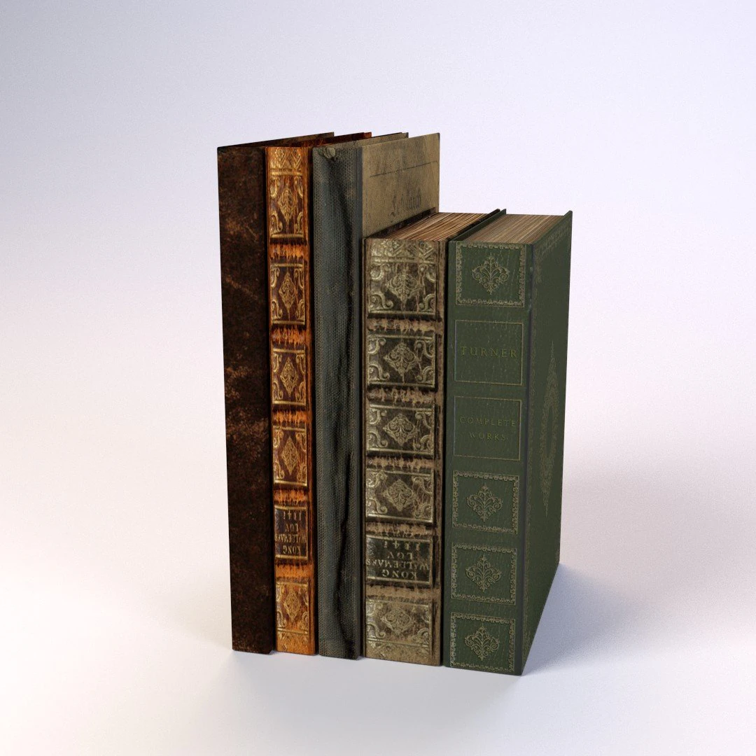 old books low poly 3D Model .c4d .max .obj .3ds .fbx .stl .blend