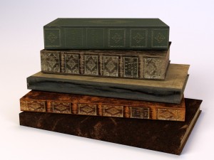 old books low poly 3D Model