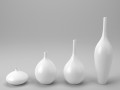 white decor vase set Modelo 3D