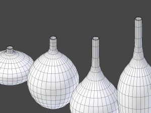 white decor vase set 3D Model