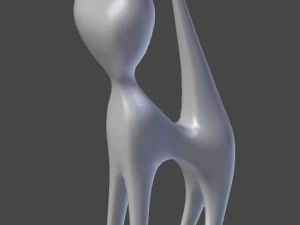 wooden cat figurine 3D Model