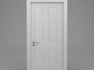 white panel door 3D मॉडल