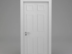 white panel door 3D Model