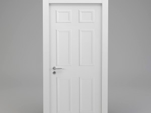 white panel door 3D मॉडल
