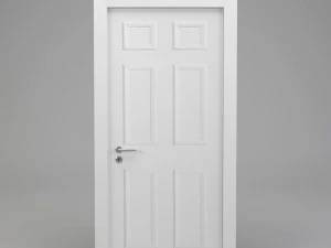 white panel door 3D Model