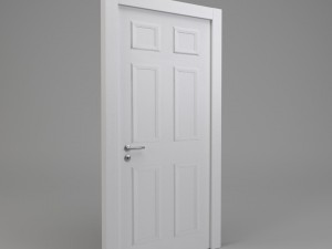 white panel door 3D मॉडल