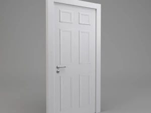 white panel door 3D Model