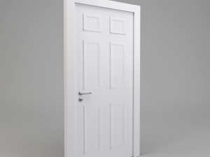 white panel door 3D मॉडल