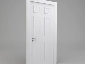white panel door 3D Model