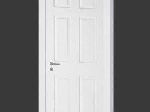white panel door 3D मॉडल